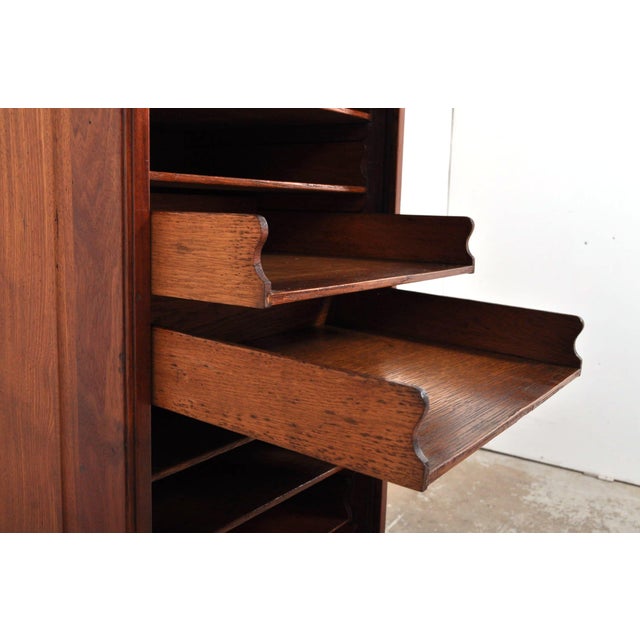 Wood Antique Roller Door Cabinet in Mahogany, 1880s For Sale - Image 7 of 13