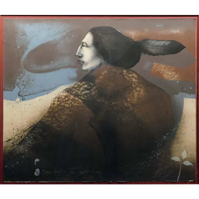 Impressionist 1980s Frank Howell "Moon Shadow" Hand Signed With Custom Frame For Sale - Image 3 of 5