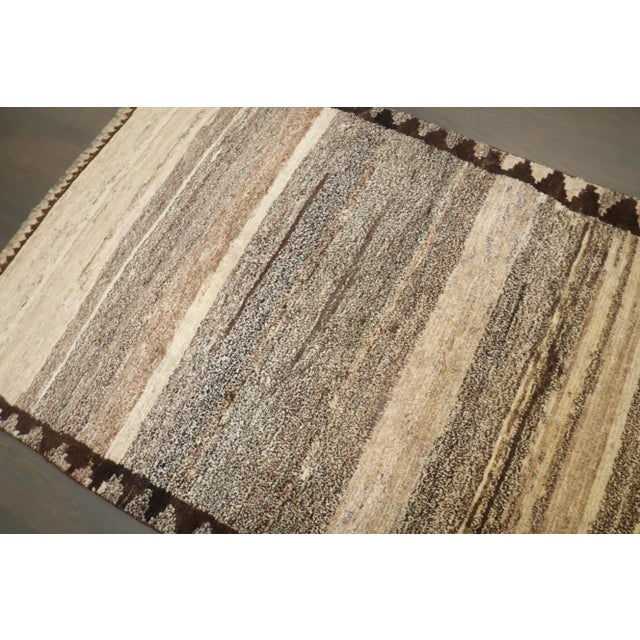Vintage Abstract Persian Gabbeh Carpet - 3'11" x 6'4" For Sale - Image 4 of 8
