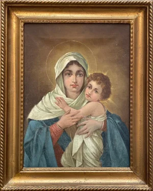 Tresoldi, Madonna and Child, Oil Painting on Canvas, Framed