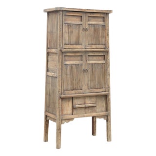 Antique Chinese Pine and Bamboo “Kitchen” Armoire For Sale