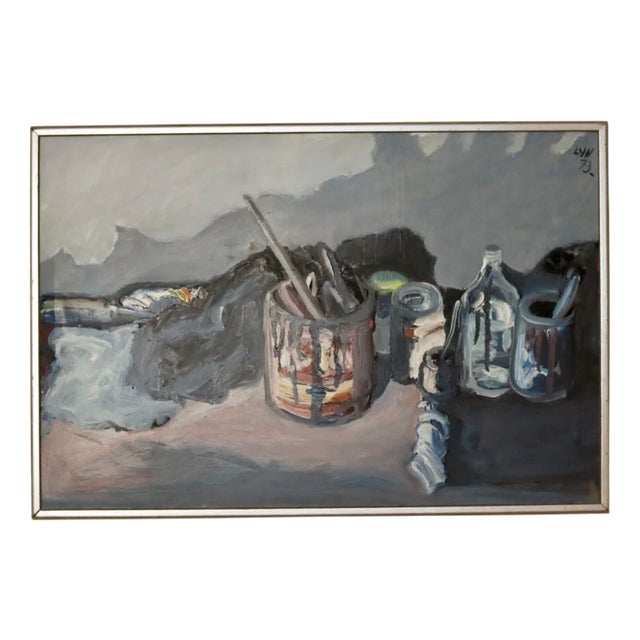 Nilsson, Still Life with Paint Pots, 1950s, Oil For Sale