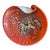 Vintage Midcentury Barbini Murano Style Red Silver Flecks Italian Art Glass Bowl Ashtray For Sale