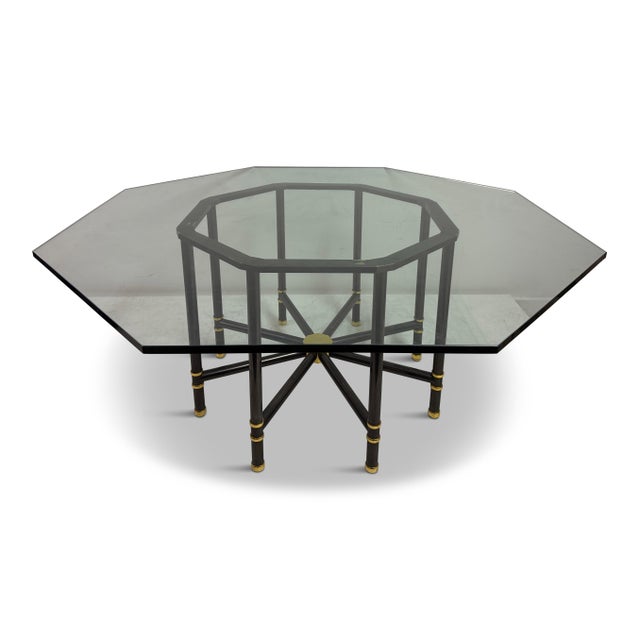 Octagonal Dining Table in Gun Metal and Brass by Karl Springer, 1980s For Sale - Image 13 of 13