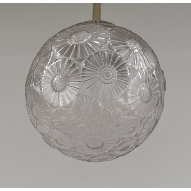 Silver French Art Deco Pendant Light by Simonet Freres & Dieupart - 1920s France - A Pair For Sale - Image 8 of 13