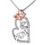Contemporary Two Tone .925 Sterling Silver 1/5 cttw Diamond "Mom" and Heart Pendant Necklace (H-I, I1-I2) For Sale - Image 3 of 5
