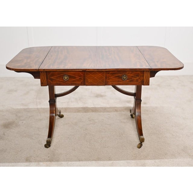 Regency Sofa Table in Mahogany For Sale - Image 12 of 14