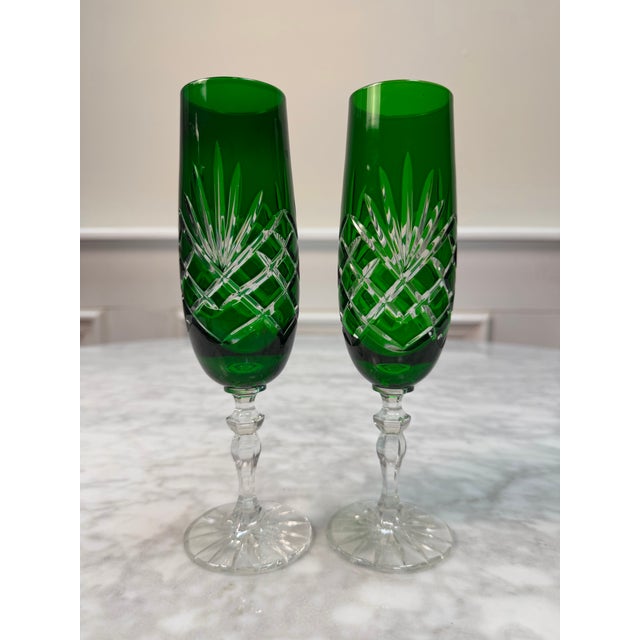 Elevate your next celebration with this stunning pair of authentic Fabergé champagne flutes in the coveted "Odessa"...