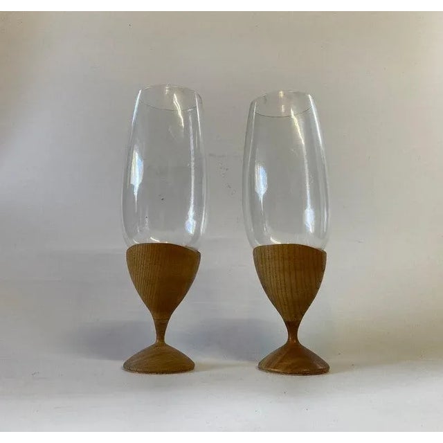 Pair of Danish Mid Century Hurricane Candle Holders For Sale - Image 4 of 9