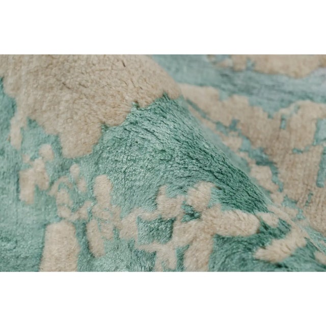 Textile Rug & Kilim’s Modern Classics Rug in Beige-Brown & Blue With Floral Patterns For Sale - Image 7 of 8
