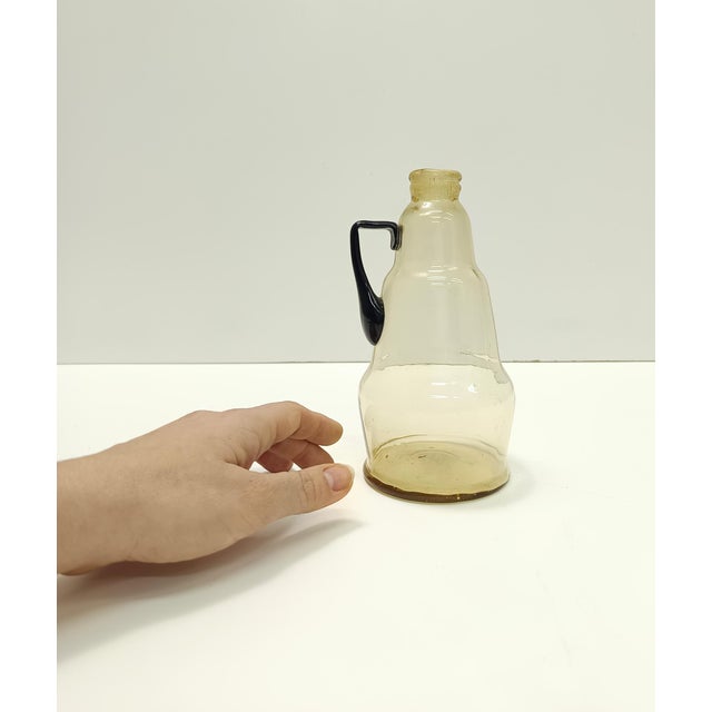 Straw Colored Murano Glass Pitcher attributed to Vittorio Zecchin, Italy, 1890s For Sale - Image 5 of 14