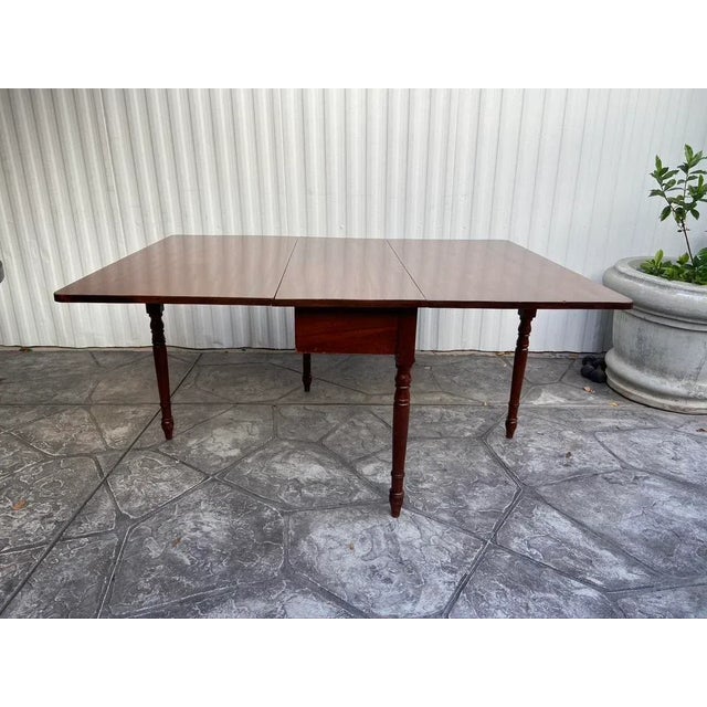 Antique English Edwardian Mahogany Drop Leaf Table For Sale - Image 10 of 11