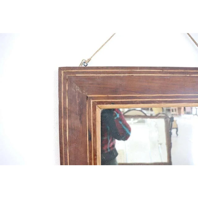 Antique Inlaid Walnut Wall Mirror, 1820s For Sale - Image 4 of 8