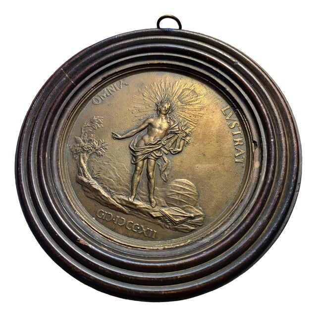 Grand Tour Ebonized Framed Bronze Relief Plaque of Count Lorenzo Magalotti, 19th Century For Sale