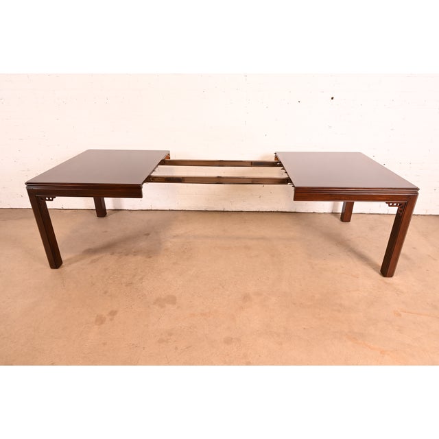 1980s Drexel Chippendale Mahogany Extension Dining Table, Newly Refinished For Sale - Image 5 of 16