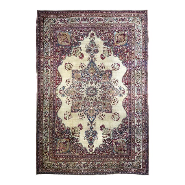 Late 19th Century Antique Kerman Rug 9'8'' x 14'6'' For Sale