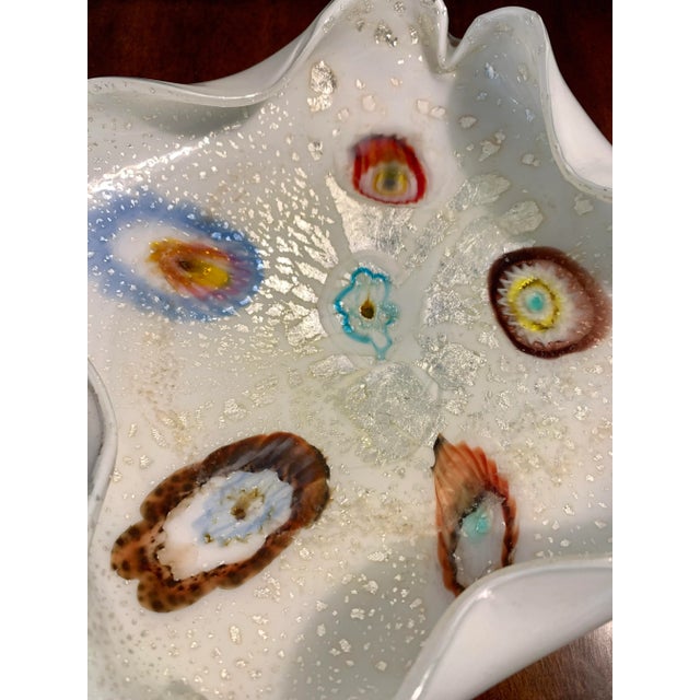 White Murano Glass "Tutti Frutti" Bowl For Sale - Image 8 of 9