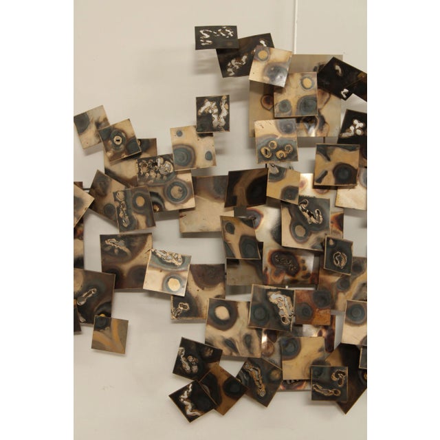Mid 20th Century Mid-Century Modern Large Brutalist Metal Wall Sculpture For Sale In Philadelphia - Image 6 of 13
