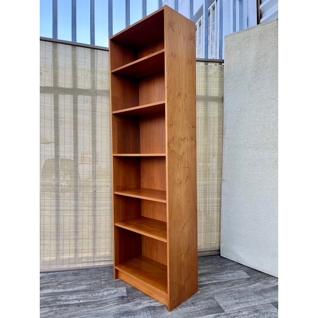 Vintage Danish Mid Century Modern Bookcase. Circa 1970s Features a modern Scandinavian minimalist design with a beautiful...
