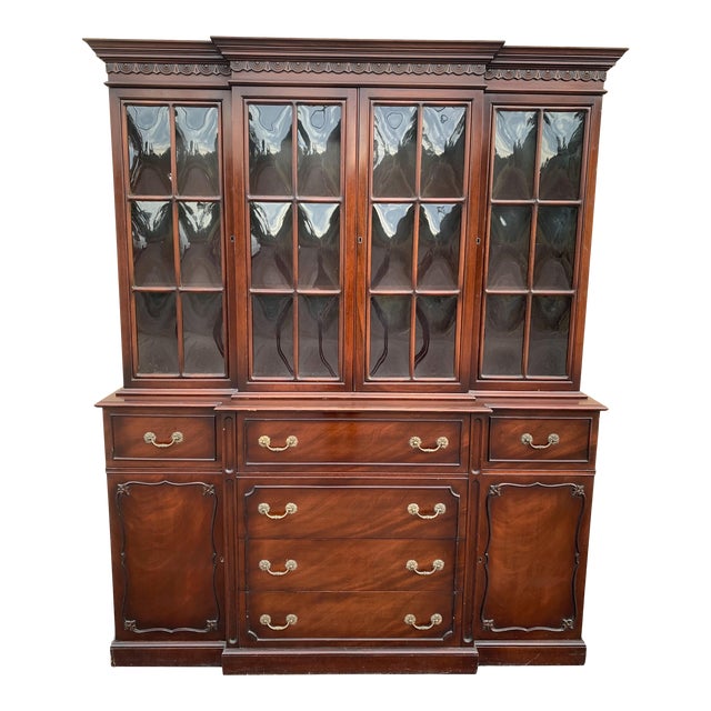 Maddox Colonial China With Pull Out Secretary Desk Chairish