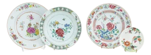 Chinese Export Famille Rose Porcelain Plates, 4