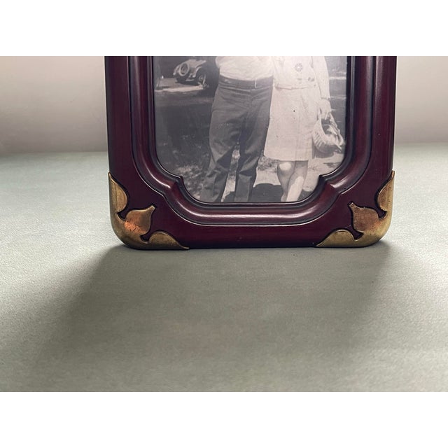 Vintage Wood & Brass Picture Frame For Sale - Image 10 of 11