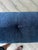 Vintage Brass and Navy Blue Chenille Bench For Sale In Miami - Image 6 of 9