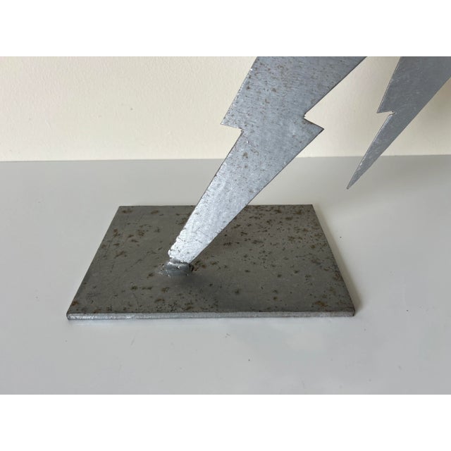 Vintage Metal Football Player Art Sculpture For Sale - Image 10 of 13