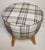 Mid-Century Modern Vintage Plaid Upholstered 4-Legged Ottoman Footstool For Sale - Image 3 of 4