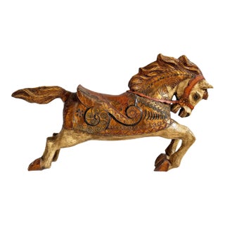 Vintage Paper Mâché Carousel Horse Sculpture For Sale