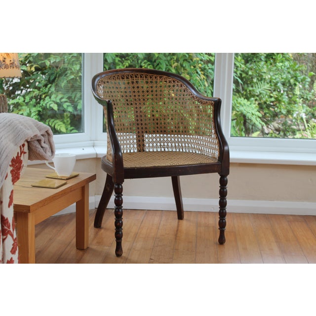 Vintage Rattan Bergere Armchair For Sale - Image 10 of 12