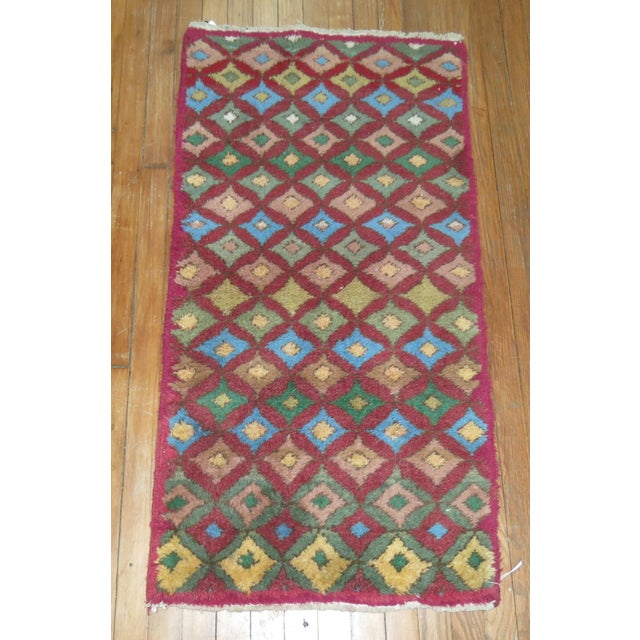 Contemporary Late 20th Century Retro Turkish Deco Rug - 2'1" x 4' For Sale - Image 3 of 5