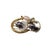 Dagon 18K Yellow Gold and Platinum Pearl and Diamond Brooch This stunning piece feature black, pink and white ringed...