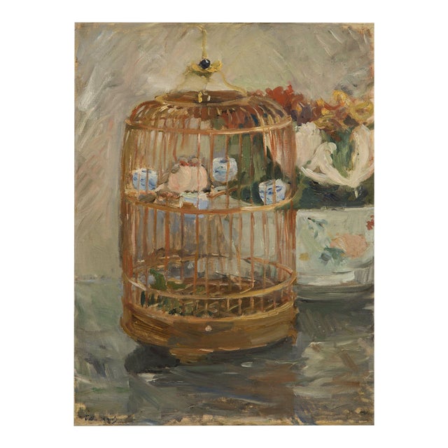 Vintage French Impressionist Art Print – The Cage by Berthe Morisot, 24" X 32" For Sale
