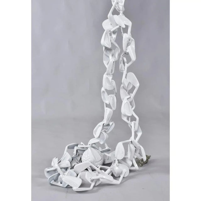 Golf Club Floor Lamp Pop Art Sculpture Custom Made White Golf Lamp For Sale - Image 9 of 11