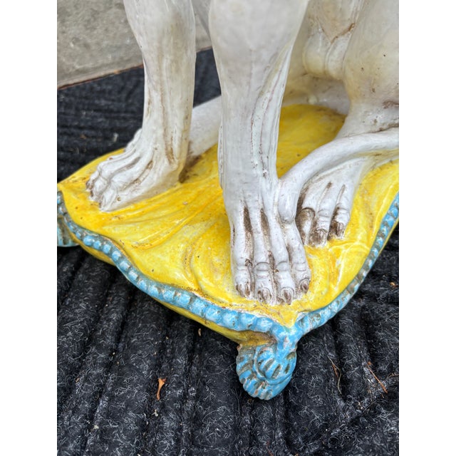 Mid-Century Modern Italian Glazed Terra Cotta Whippet For Sale - Image 3 of 14