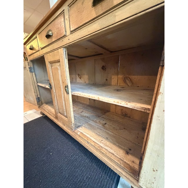 Wood Antique English Pine Sideboard For Sale - Image 7 of 12