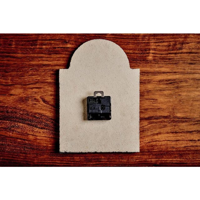 Black Stoneware Wall Clock attributed to Raymond Peynet, 1960s For Sale - Image 8 of 9