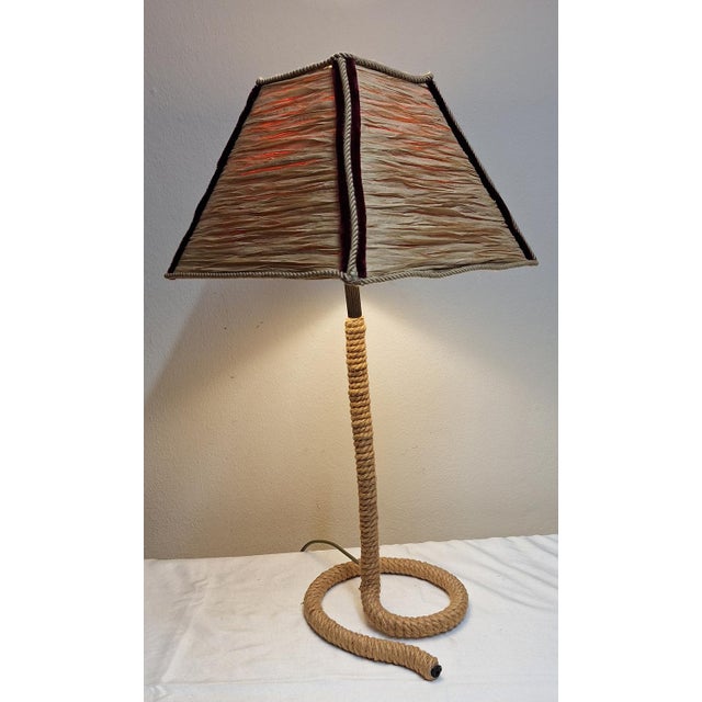 Vintage Rope Table Lamp with Handmade Raffia Shade from Lamplove, 1980s For Sale - Image 10 of 11
