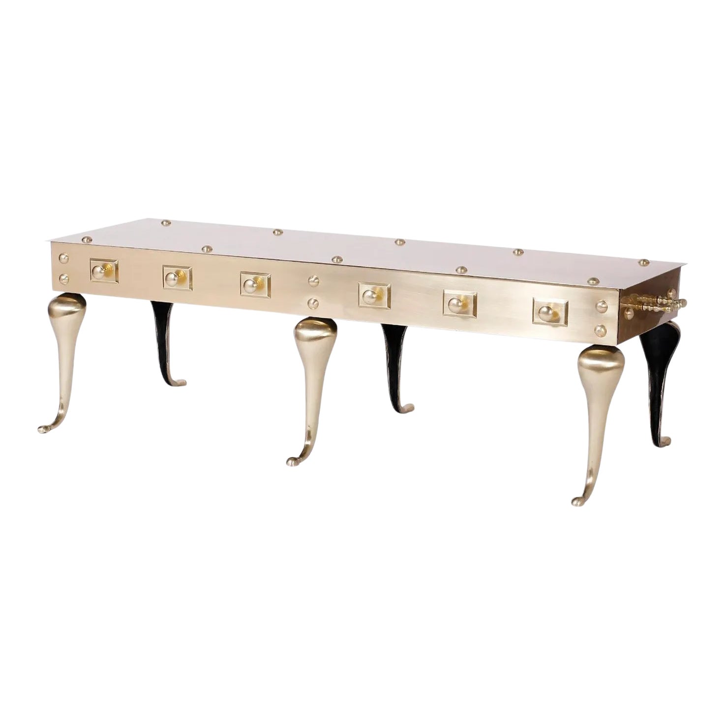 Midcentury Six Legged Brass Coffee Or Cocktail Table Chairish