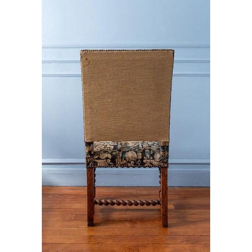 17th Century Louis XIII French Side Chair with Tapestry from Aubusson For Sale - Image 4 of 12