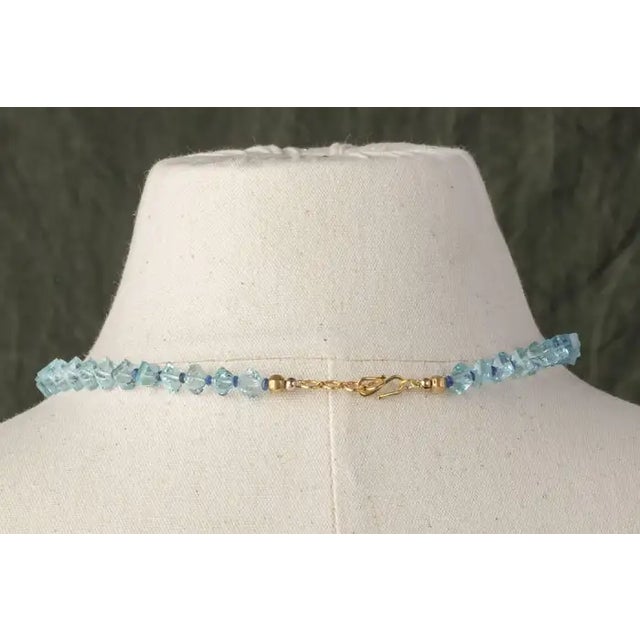 Contemporary 1990s Cushion Cut Aquamarine and Sapphire Beaded Necklace by Deborah Lockhart Phillips For Sale - Image 3 of 5