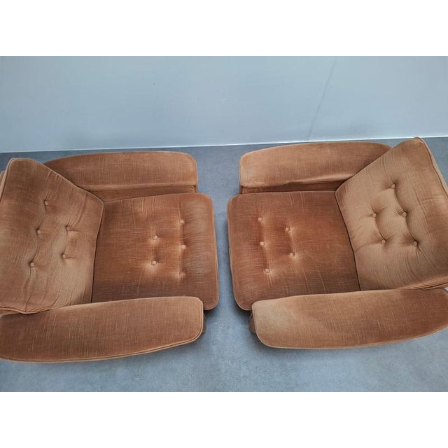 Mid-Century Modern Czech Lounge Armchairs with Rolling Casters, 1970, Set of 2 For Sale - Image 17 of 18