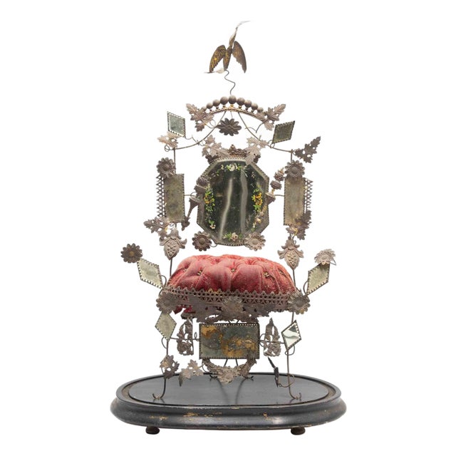 French or Italian Devotional Ex-Voto or Bridal Crown Display, 19th Century For Sale