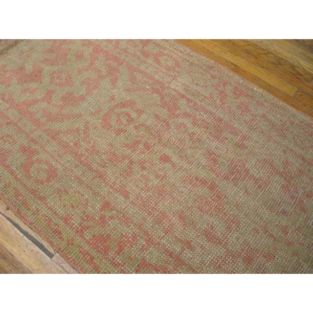 1920s Beige Allover Tribal Antique Turkish Oushak Runner Rug 3' X 13' Handknotted Wool Carpet For Sale - Image 4 of 6