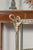 Vintage Italian Steel and Bronze Circular Side Table with Swan Necks and Doors For Sale - Image 11 of 12
