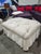 Elevate your living space with this sophisticated Henredon tufted ottoman with matching stool, a timeless pairing that...