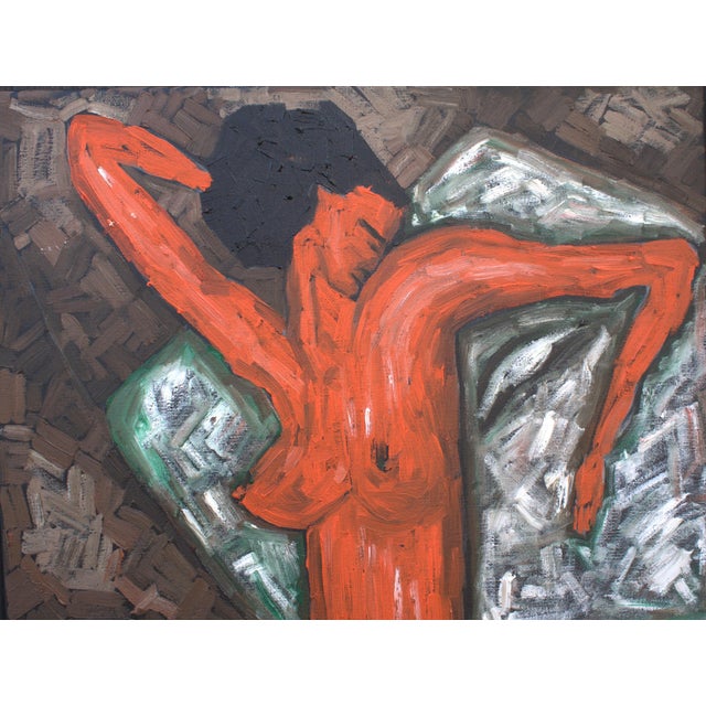 Natalia Vypritskaia, Red Nude, Oil on Canvas For Sale - Image 4 of 6