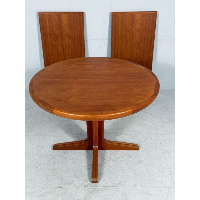 Mid-century extendable teak dining table by vv møbler, spøttrup, denmark, 1960s, solid construction made of teak wood, 2...