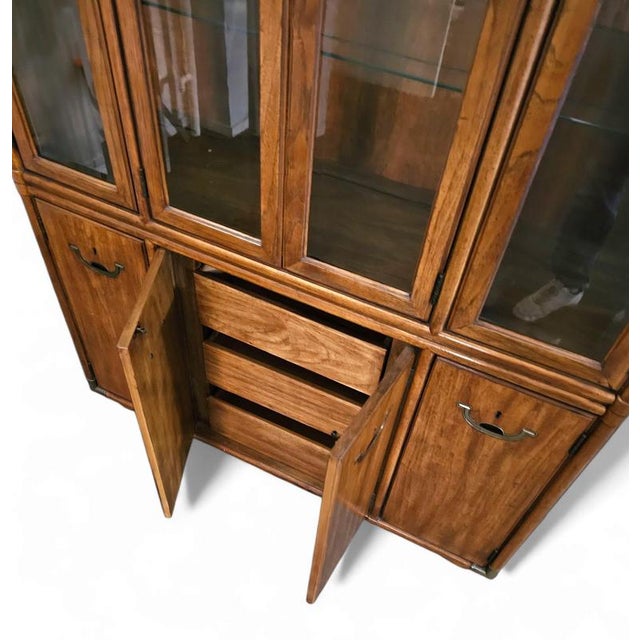 Boho Campaign China Cabinet from Drexel, 1980s For Sale - Image 6 of 15